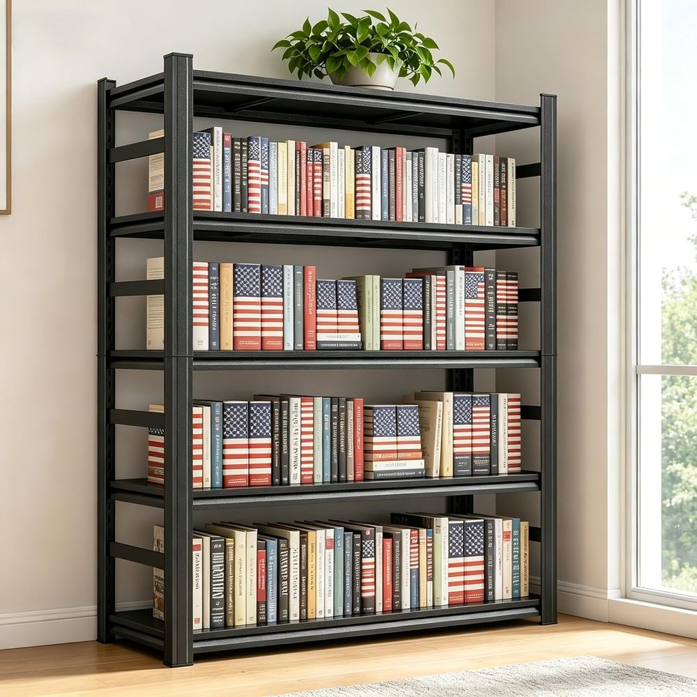 Home Office Industrial Style - Industrial Style 5-Shelf Metal Bookcase with