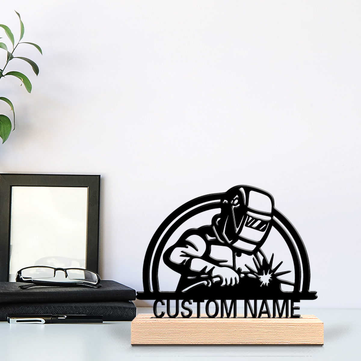 Home Office Industrial Style - 1pc Cute Personalized Custom Welder Wooden