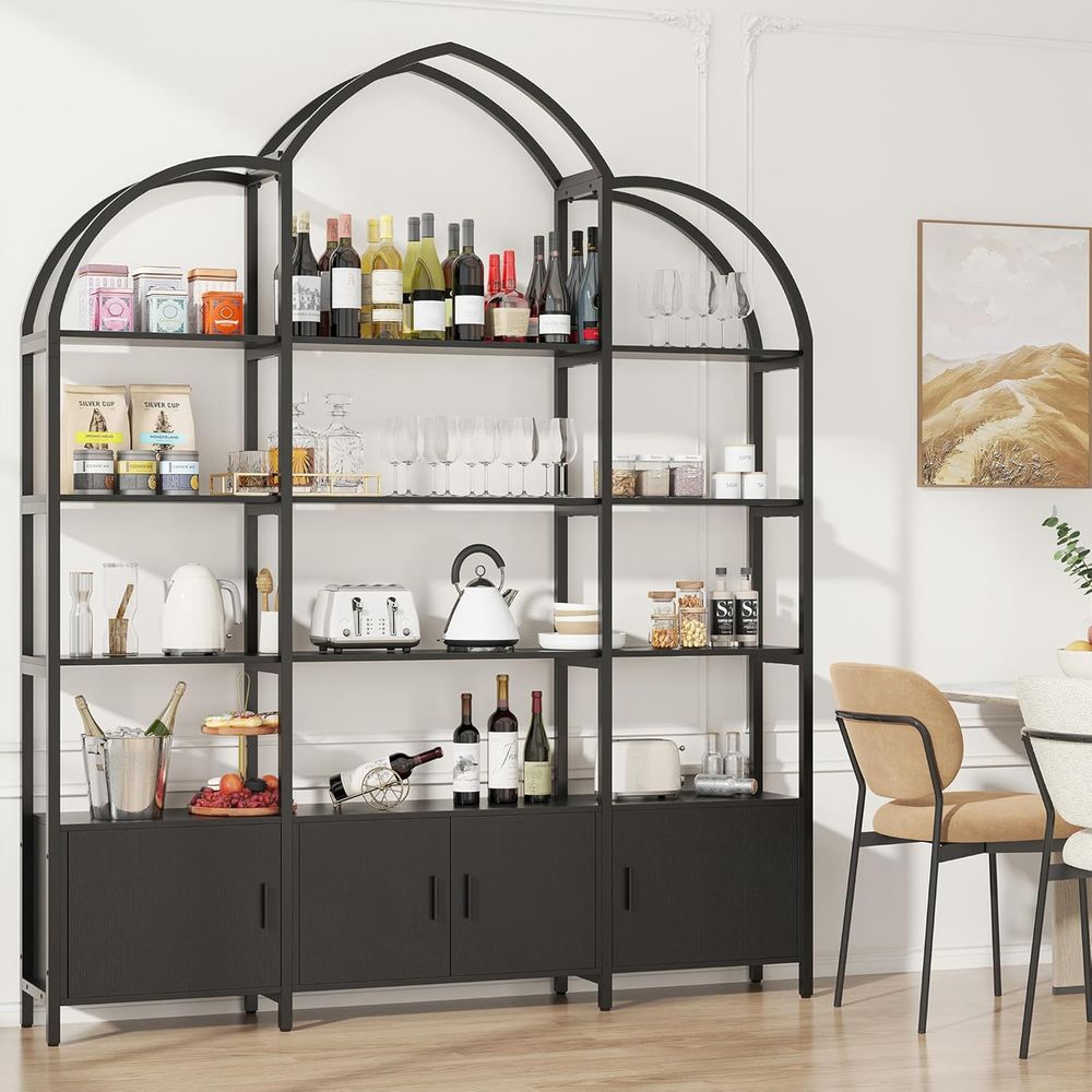 5-Tier Tall Arched Bookshelf w - مراجعة Home Office Industrial Style وسعره