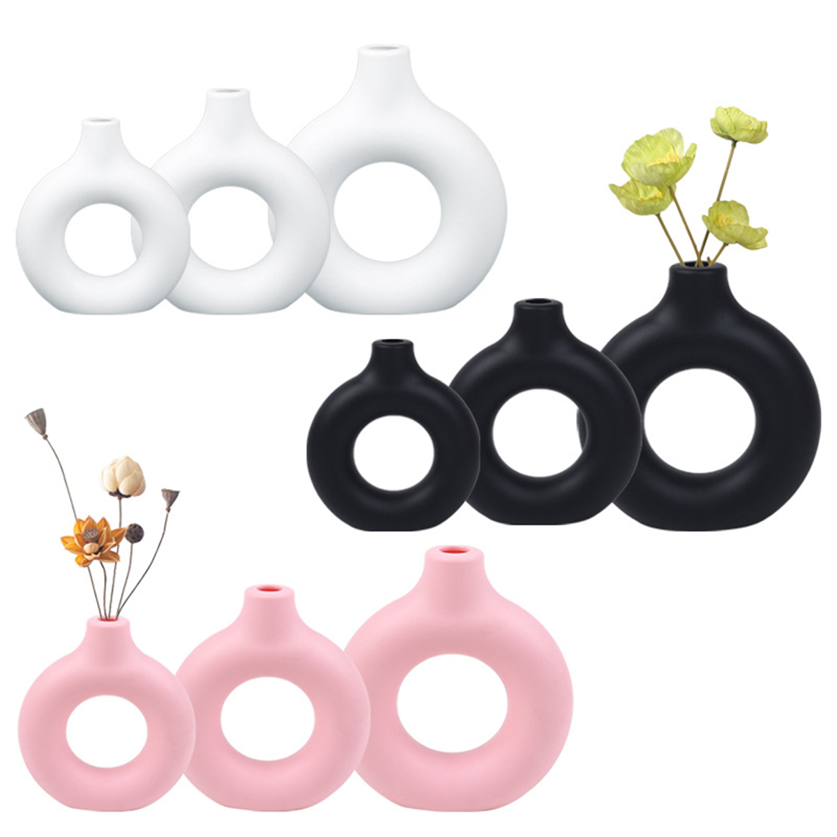 1PC Rotundity Plastic Vase Wed - مراجعة Home Office Call Center وسعره