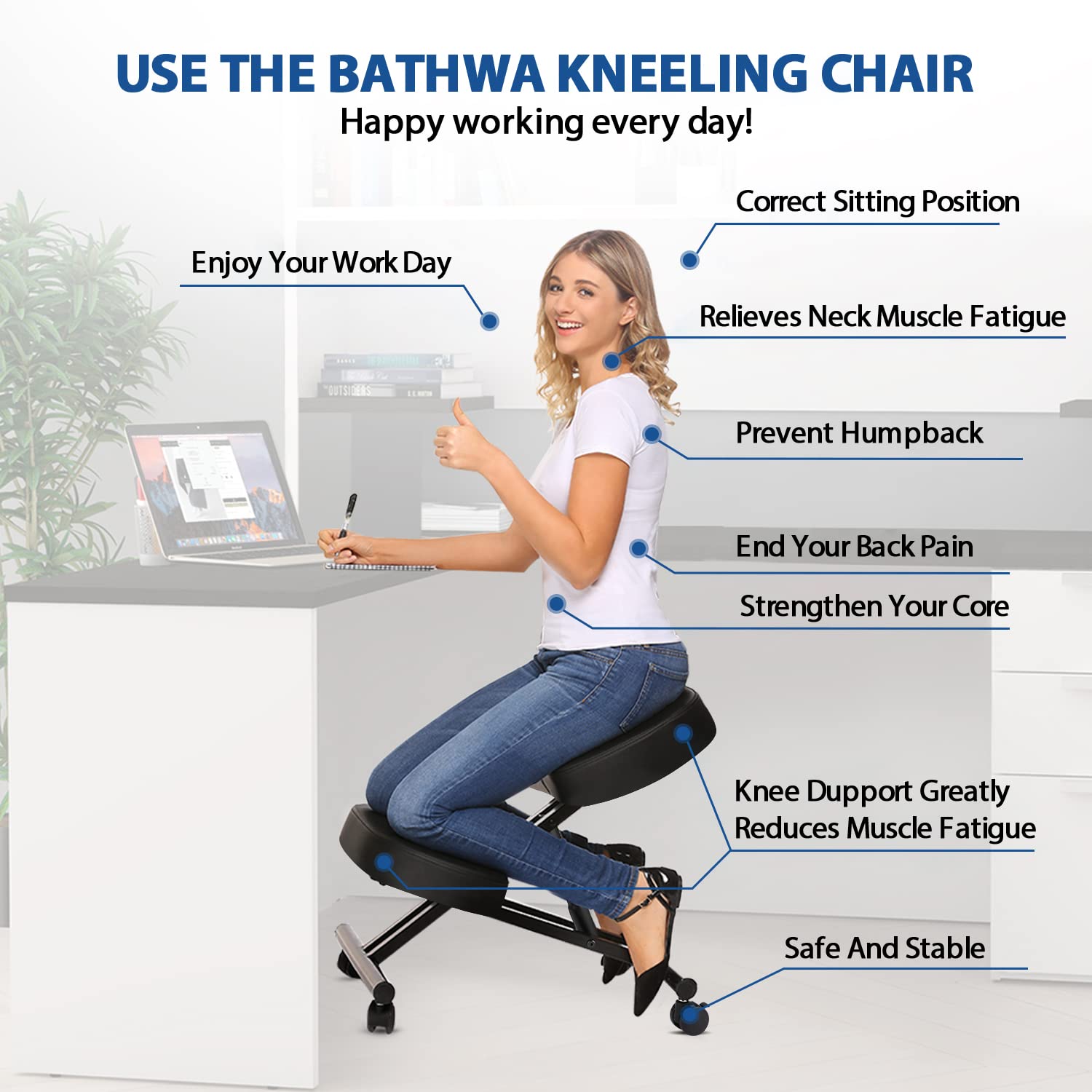 Kneeling Chair Ergonomic for O - مراجعة Ergonomic Office Chair وسعره