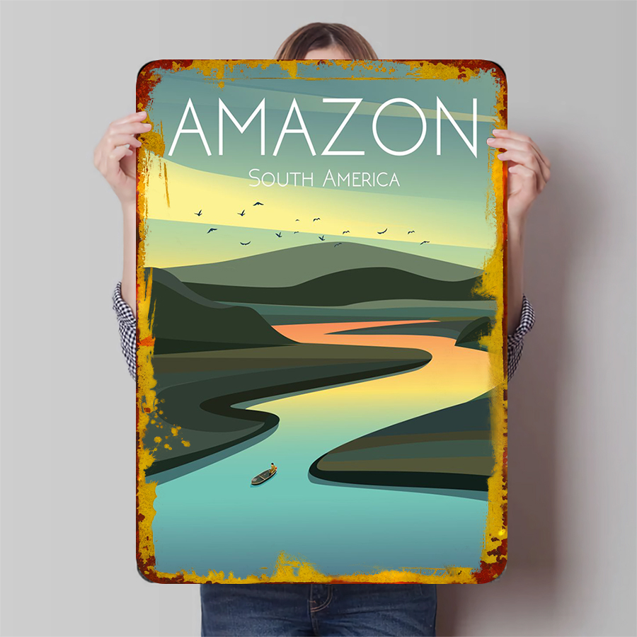 Amazon River Landscape Metal W - مراجعة Home Office Of Amazon وسعره