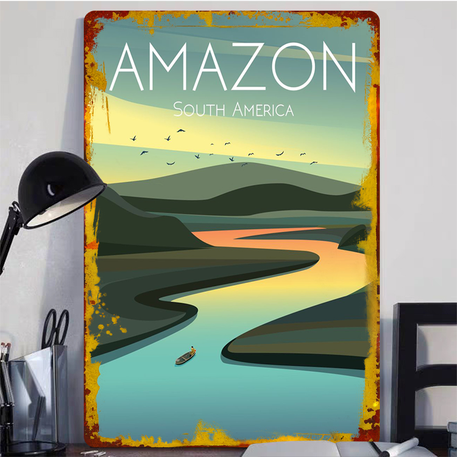 Amazon River Landscape Metal W - مراجعة Home Office Of Amazon وسعره