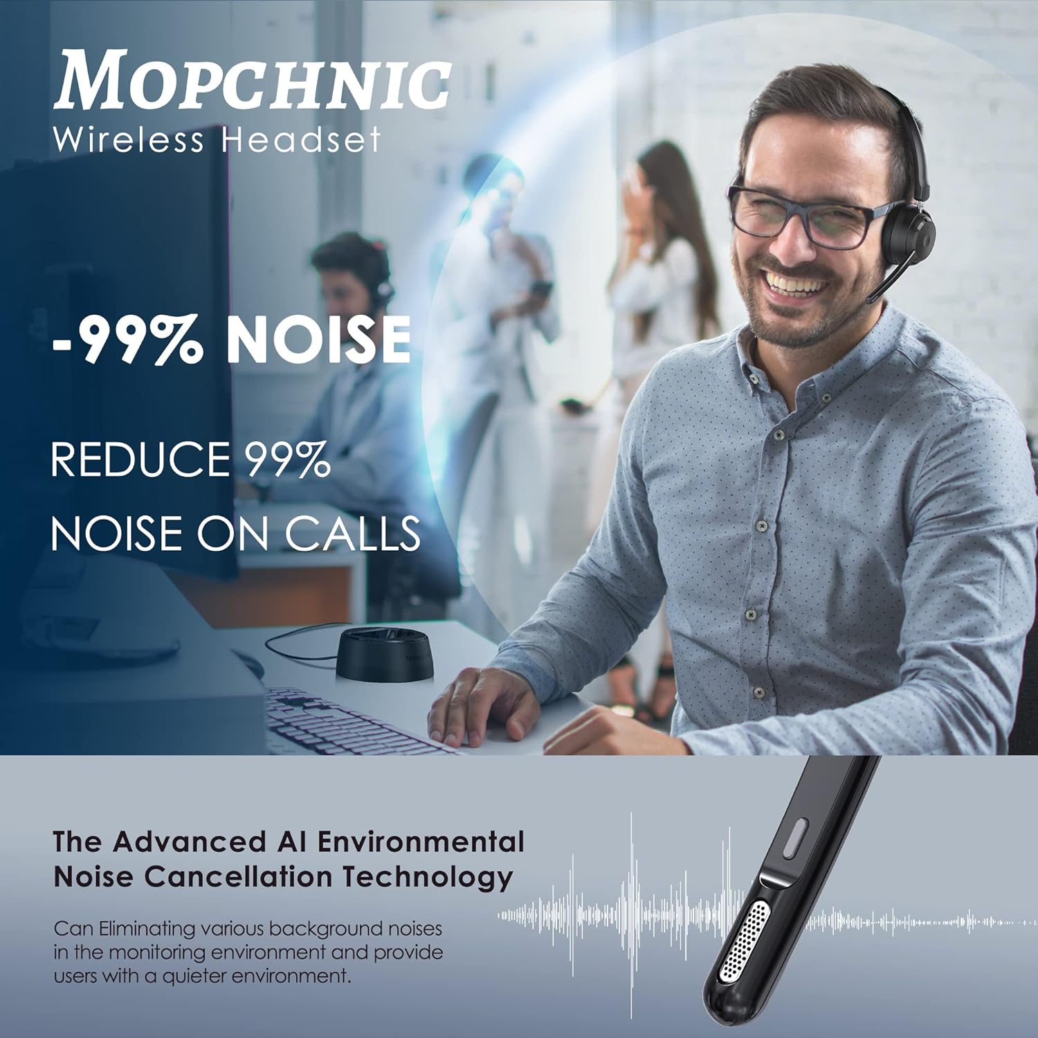 Wireless Bluetooth Headset wit - مراجعة Home Office Headset وسعره