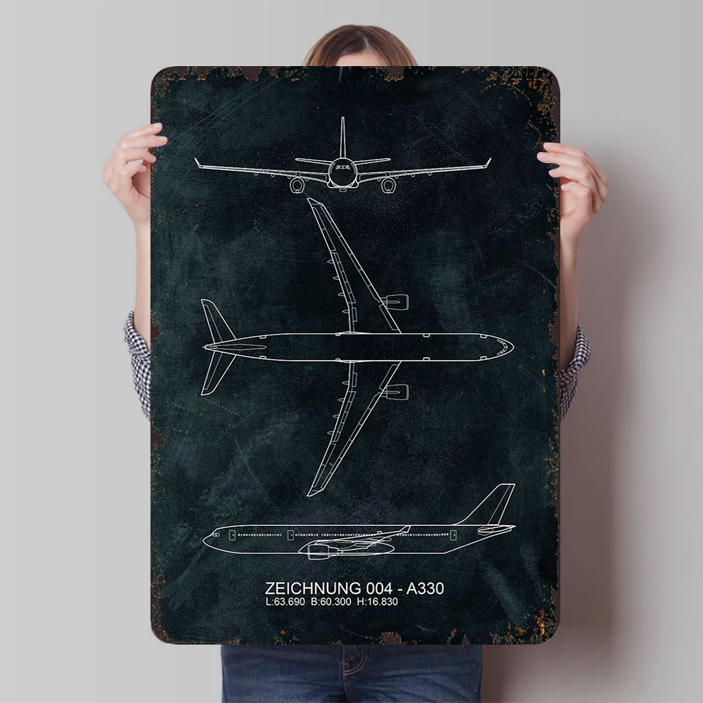 A330 Aircraft Blueprint Metal  - مراجعة Home Office Industrial Style وسعره