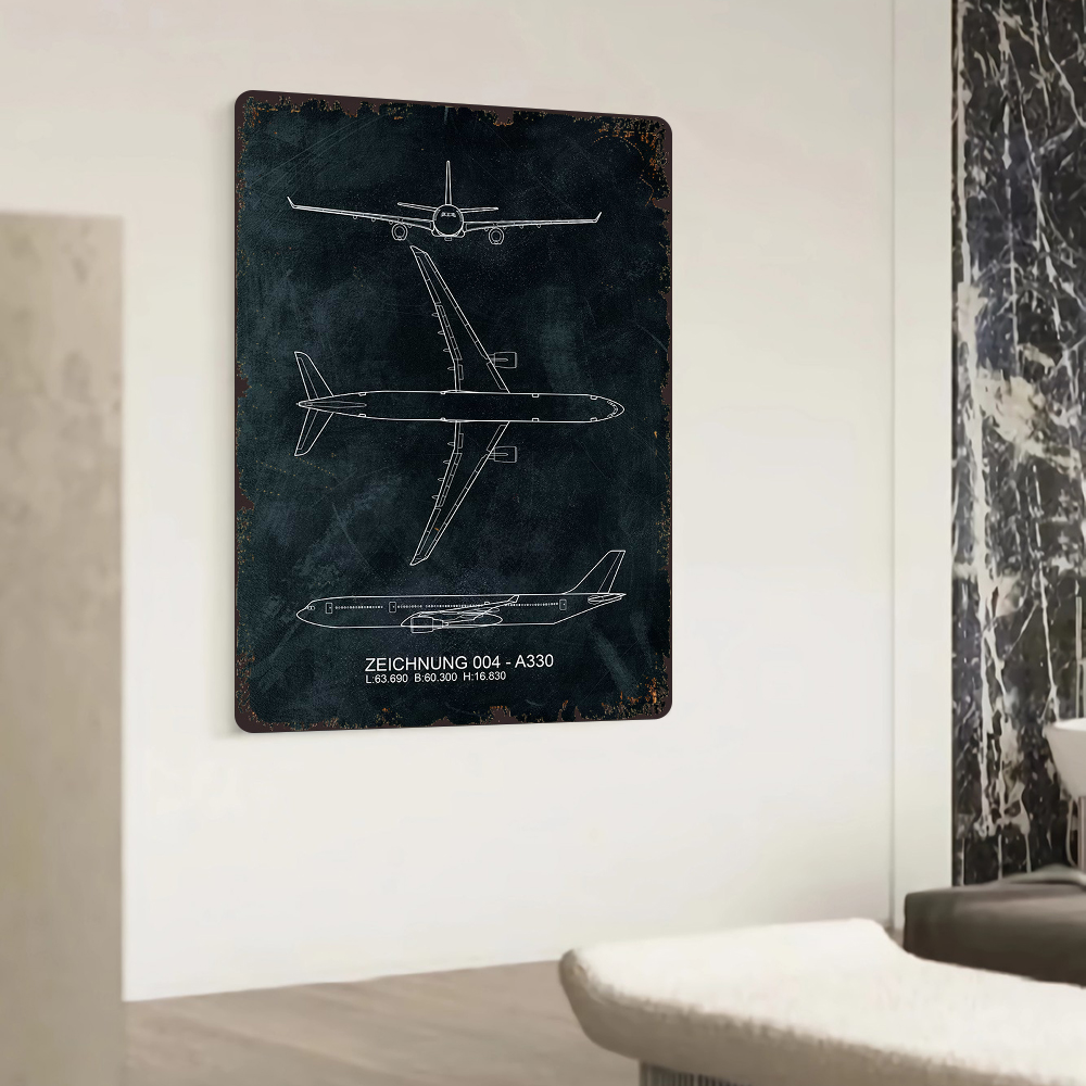 A330 Aircraft Blueprint Metal  - مراجعة Home Office Industrial Style وسعره