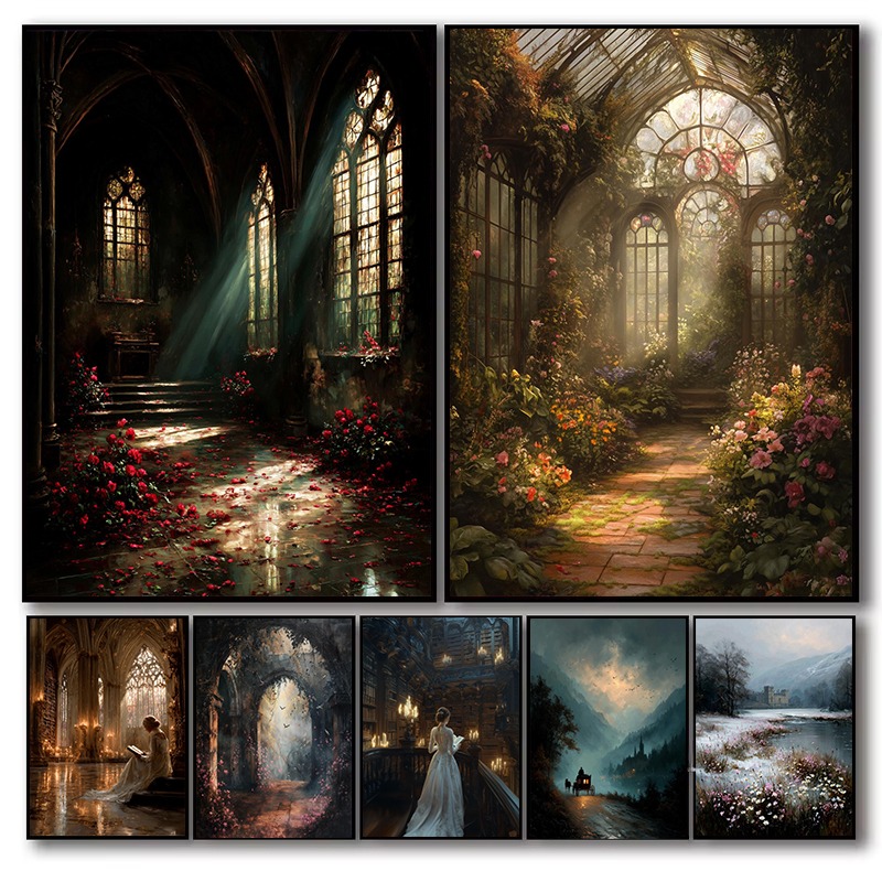 Dark Academia Canvas Print Got - مراجعة Home Office With Library وسعره