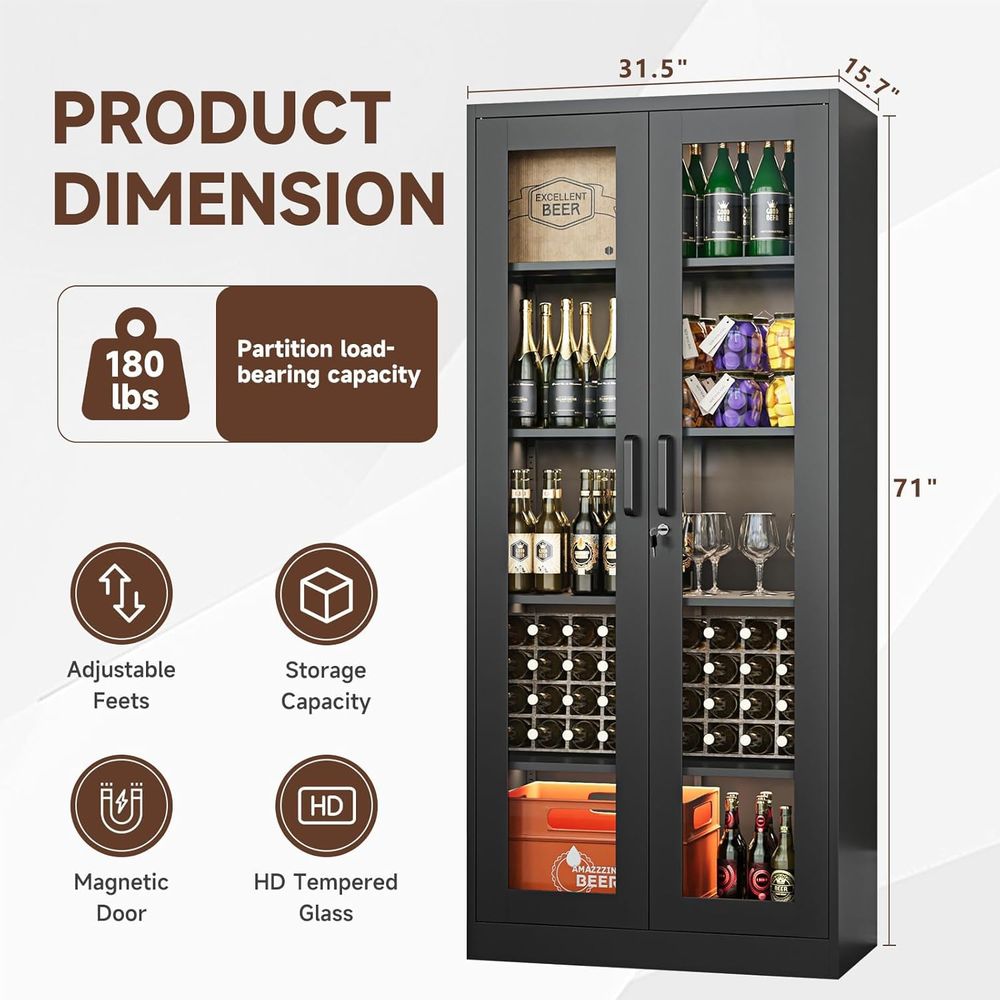 71 Metal Glass Display Cabinet - مراجعة Free Home Office وسعره