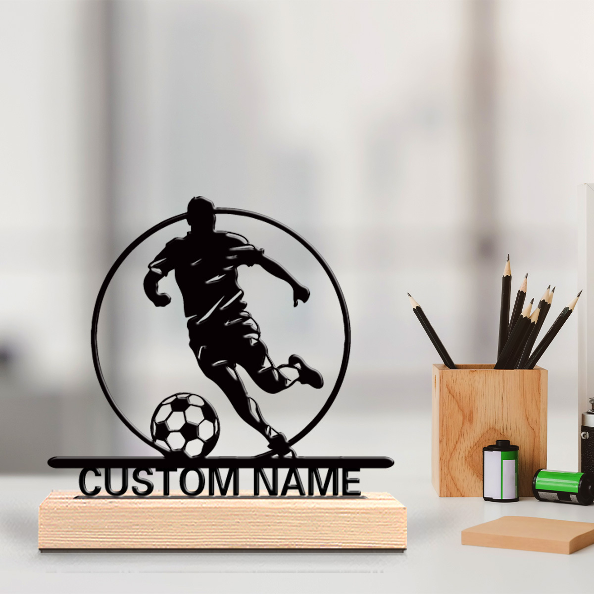 Custom Soccer Player Metal Sta - مراجعة Home Office Jobs وسعره