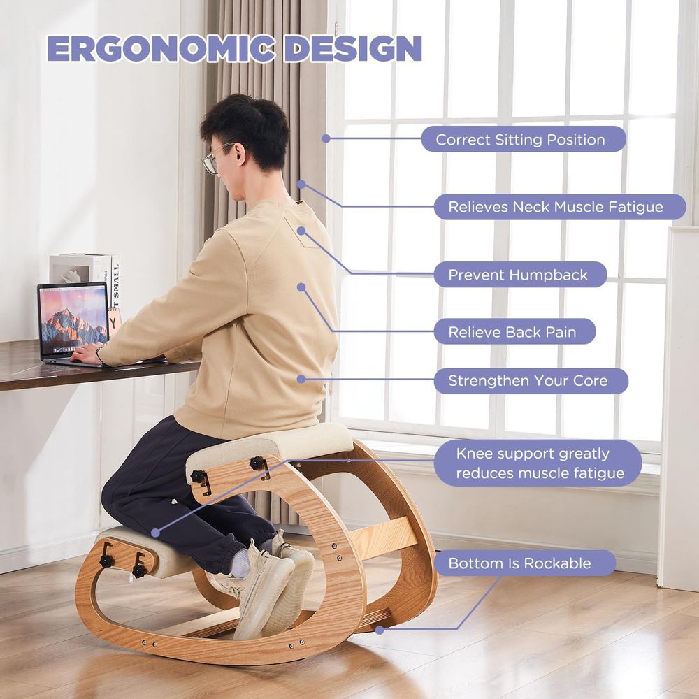 Ergonomic Adjustable Wooden Kn - مراجعة Ergonomic Office Chair وسعره