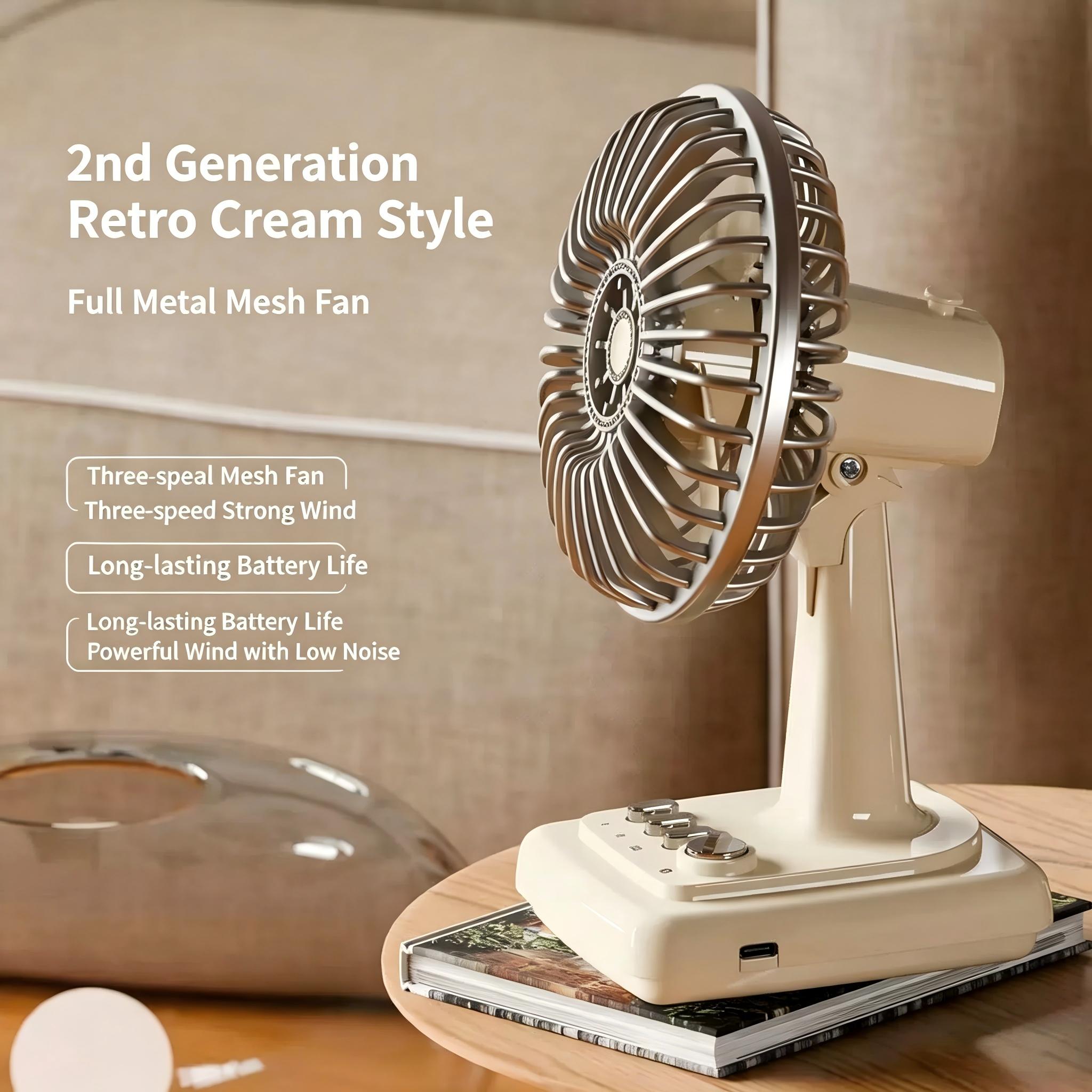 Retro Alloy Desktop Fan 3 Spee - مراجعة Home Office Jobs وسعره