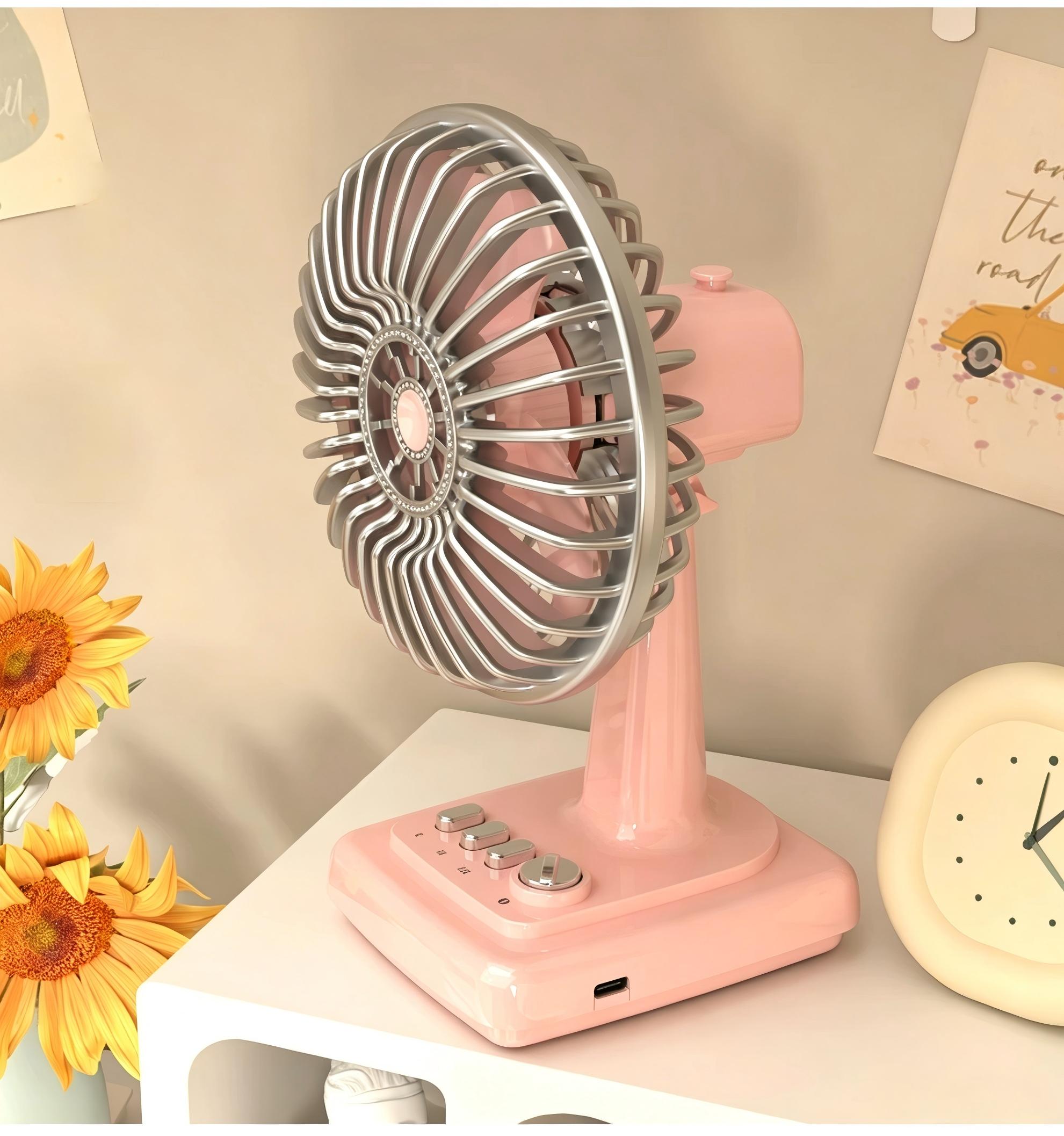 Retro Alloy Desktop Fan 3 Spee - مراجعة Home Office Jobs وسعره