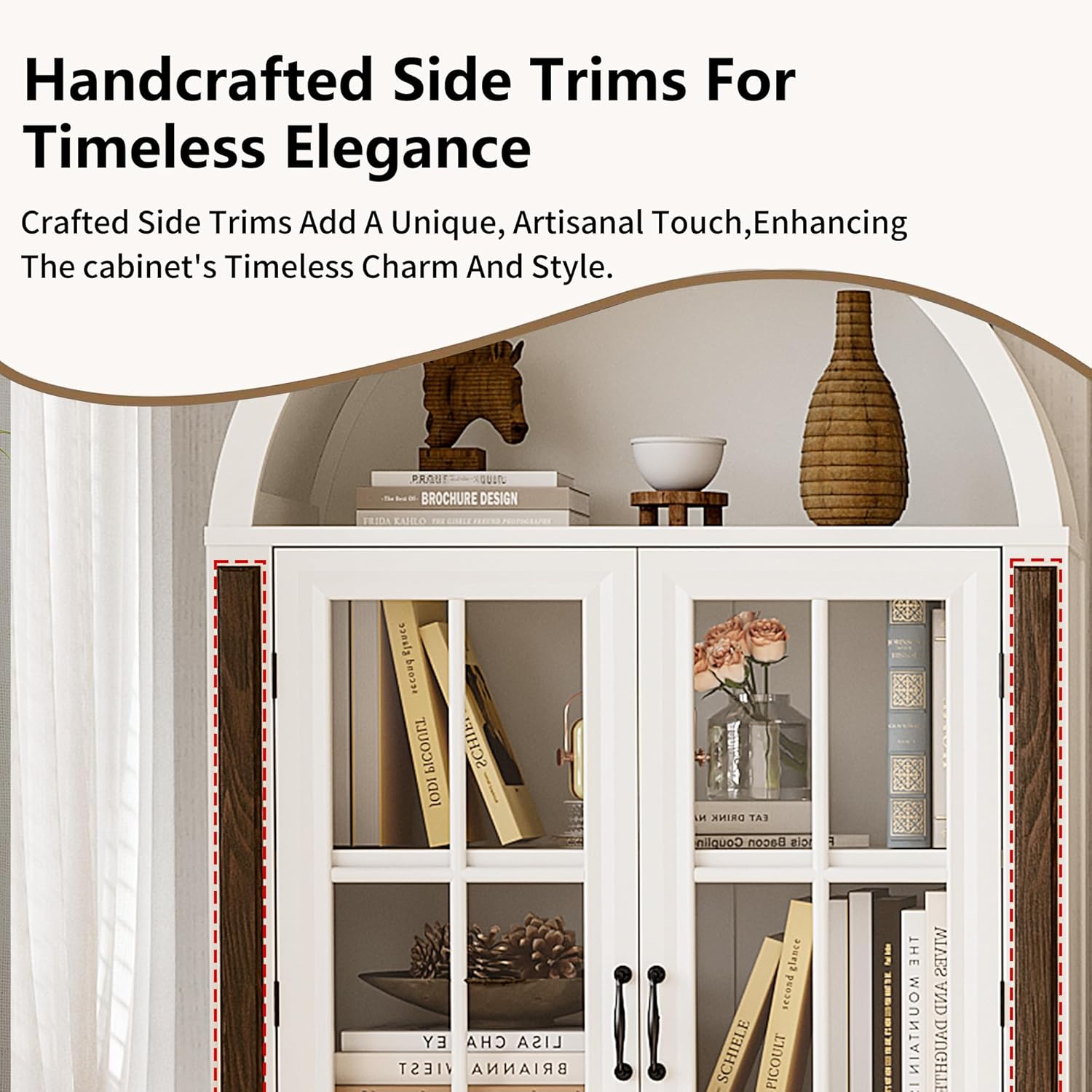 71” Handcrafted Arched Bookcas - مراجعة Free Home Office وسعره