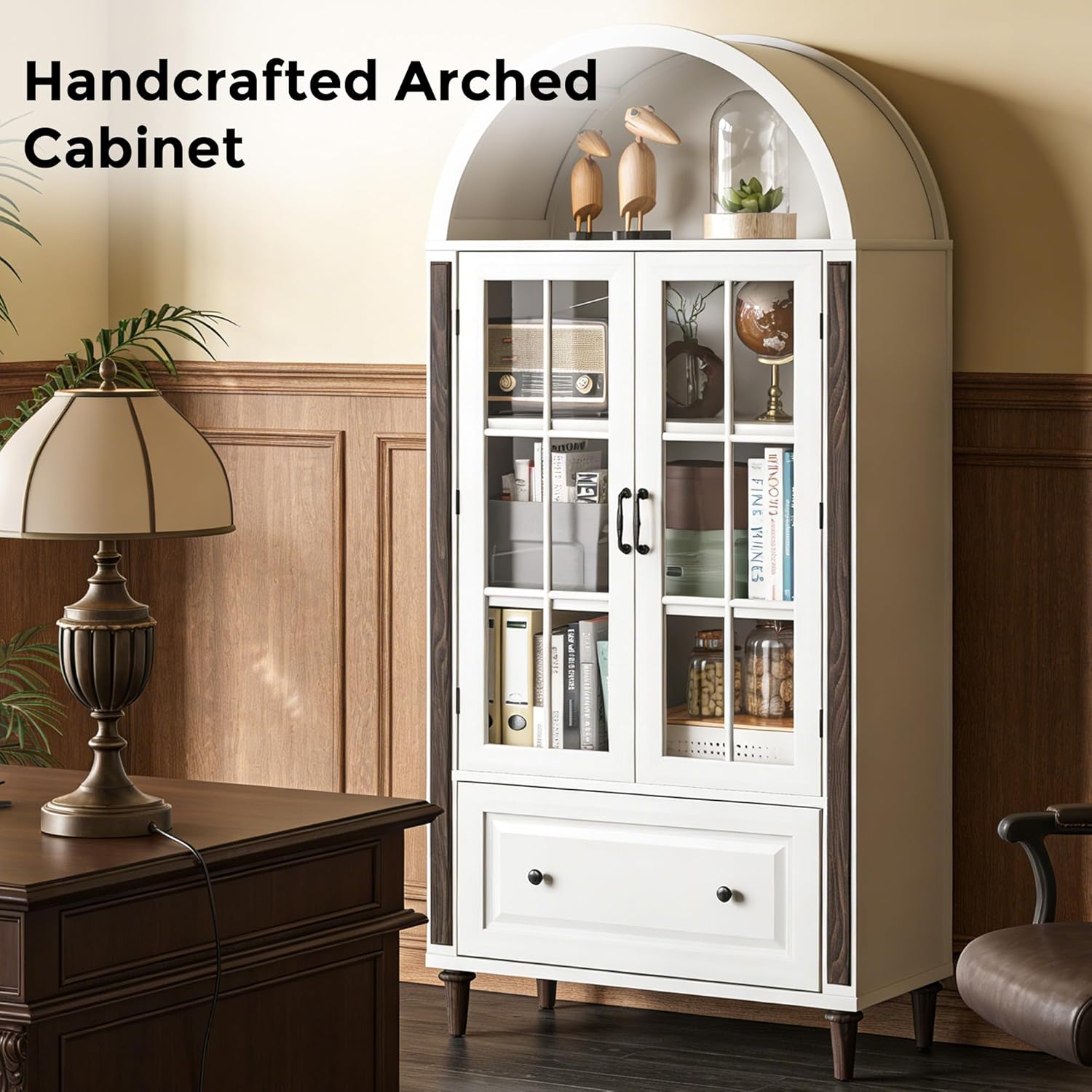 71” Handcrafted Arched Bookcas - مراجعة Free Home Office وسعره