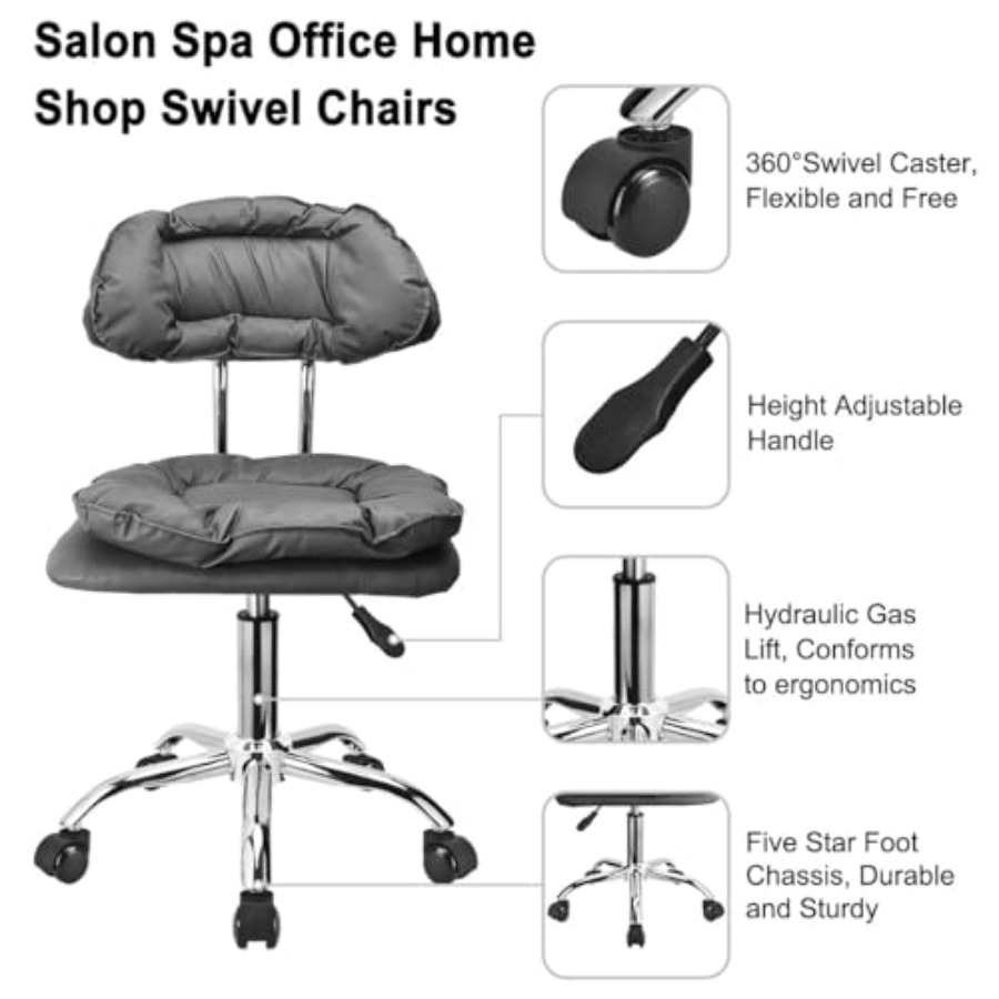 Rolling Stool Backrest Thick S - مراجعة Free Home Office وسعره