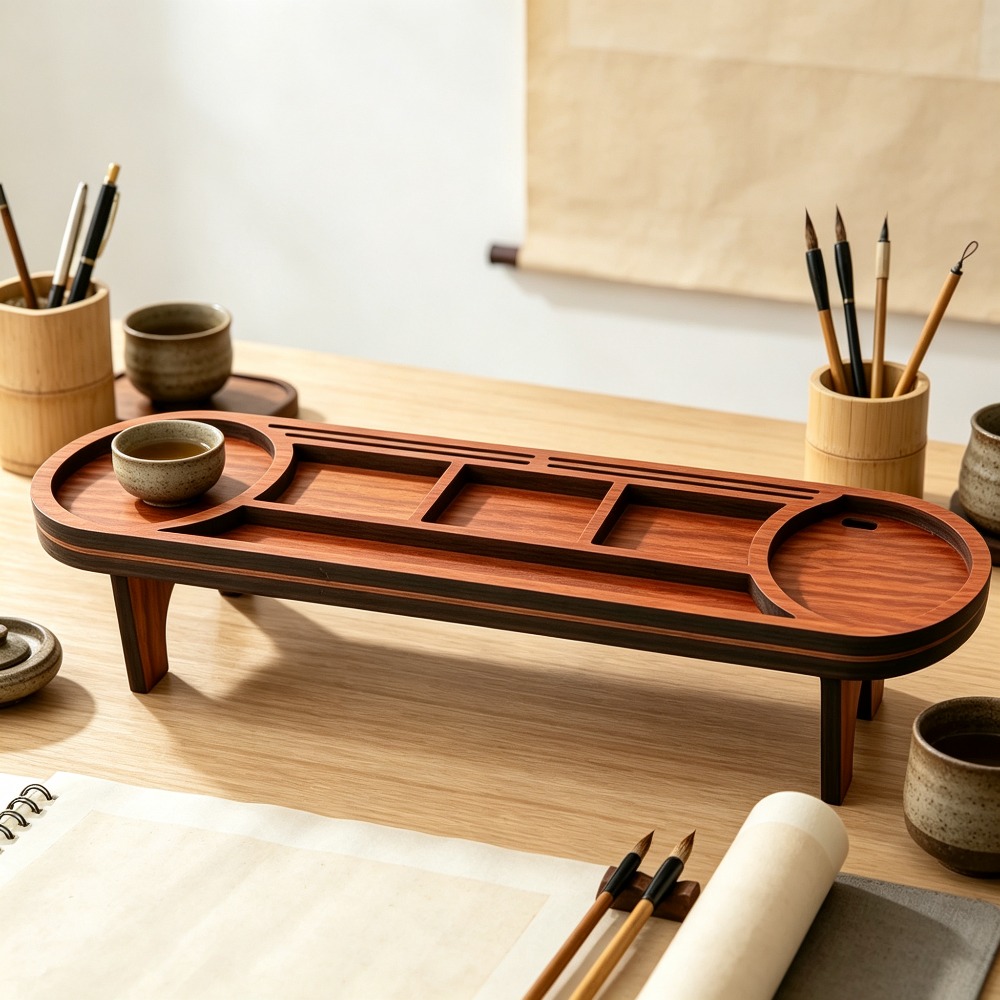 Wooden Desk Organizer with Pho - مراجعة Home Office Call Center وسعره
