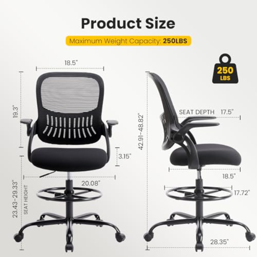 Tall Drafting Desk Chair - Erg - مراجعة Ergonomic Office Chair وسعره
