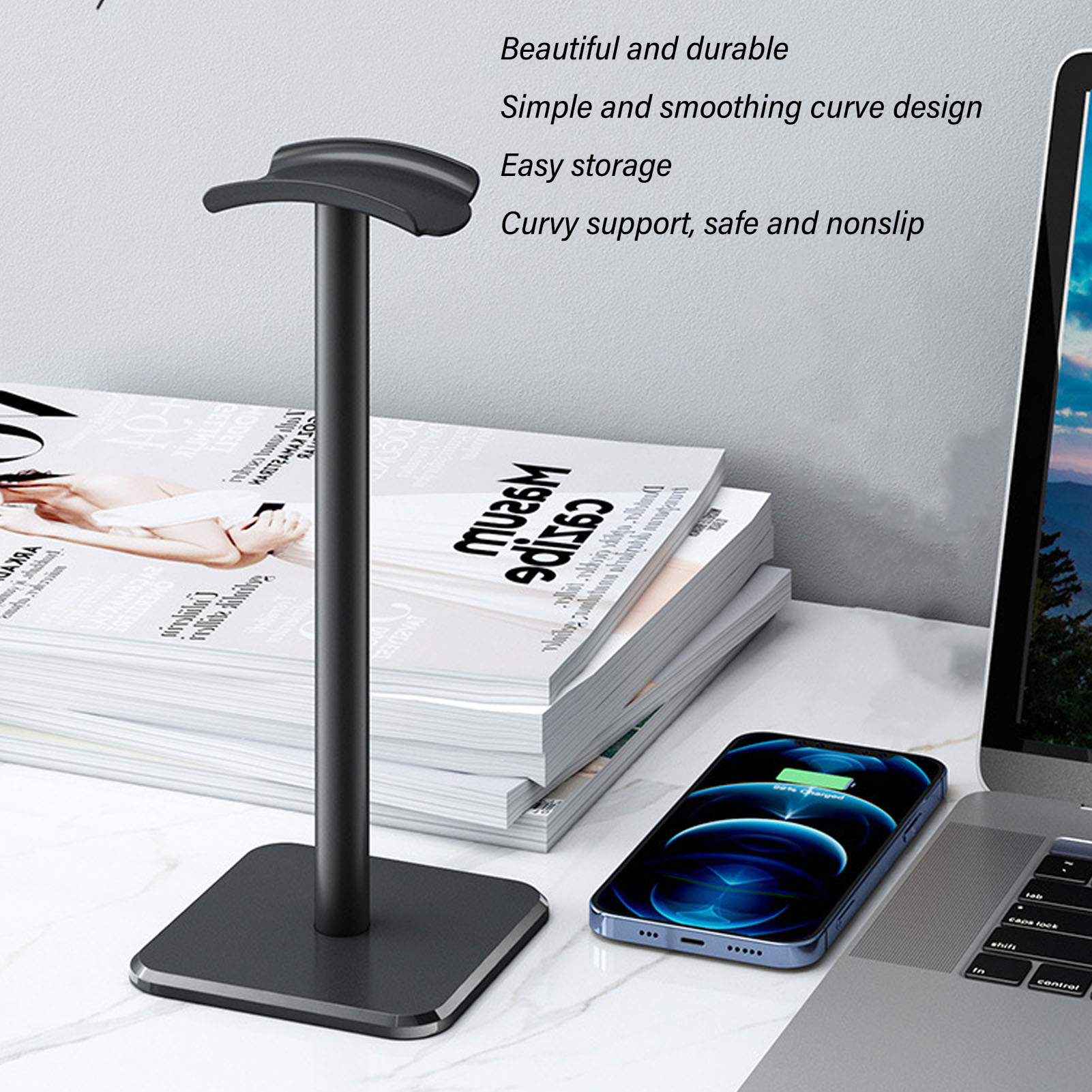 Headphone Stand Rounded Corner - مراجعة Home Office Headset وسعره