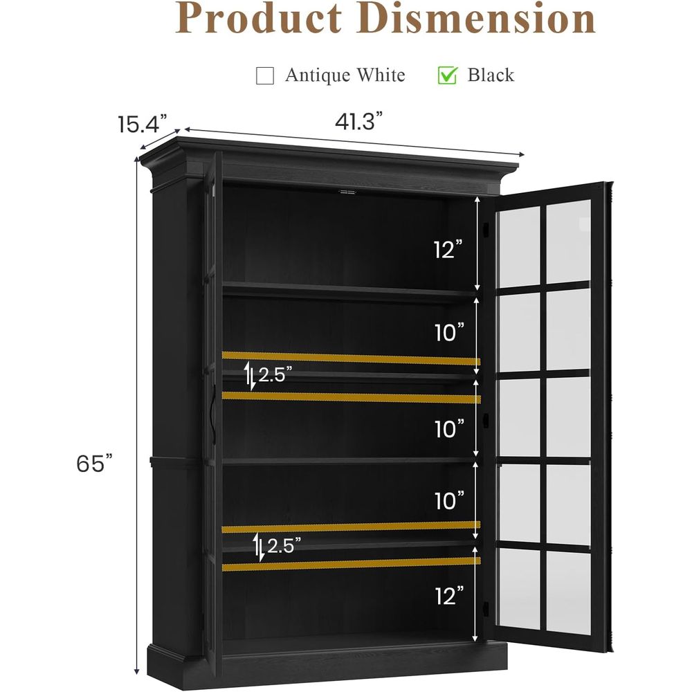 65 Tall Display Cabinet with A - مراجعة Free Home Office وسعره