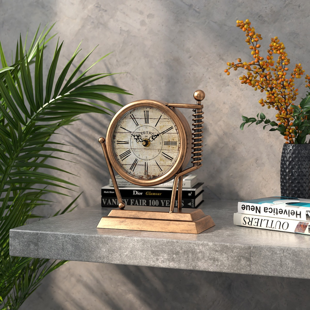 Retro Metal Desk Clock Vintage - مراجعة Home Office Industrial Style وسعره