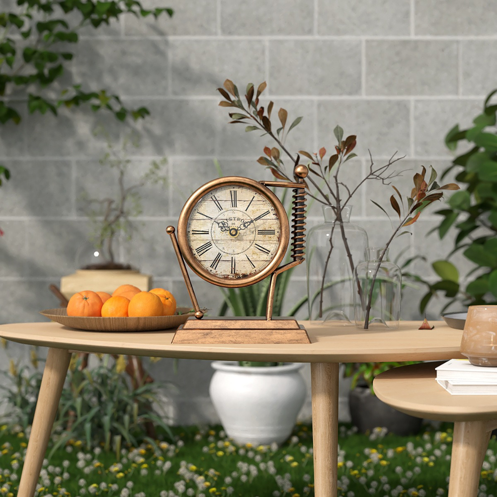Retro Metal Desk Clock Vintage - مراجعة Home Office Industrial Style وسعره