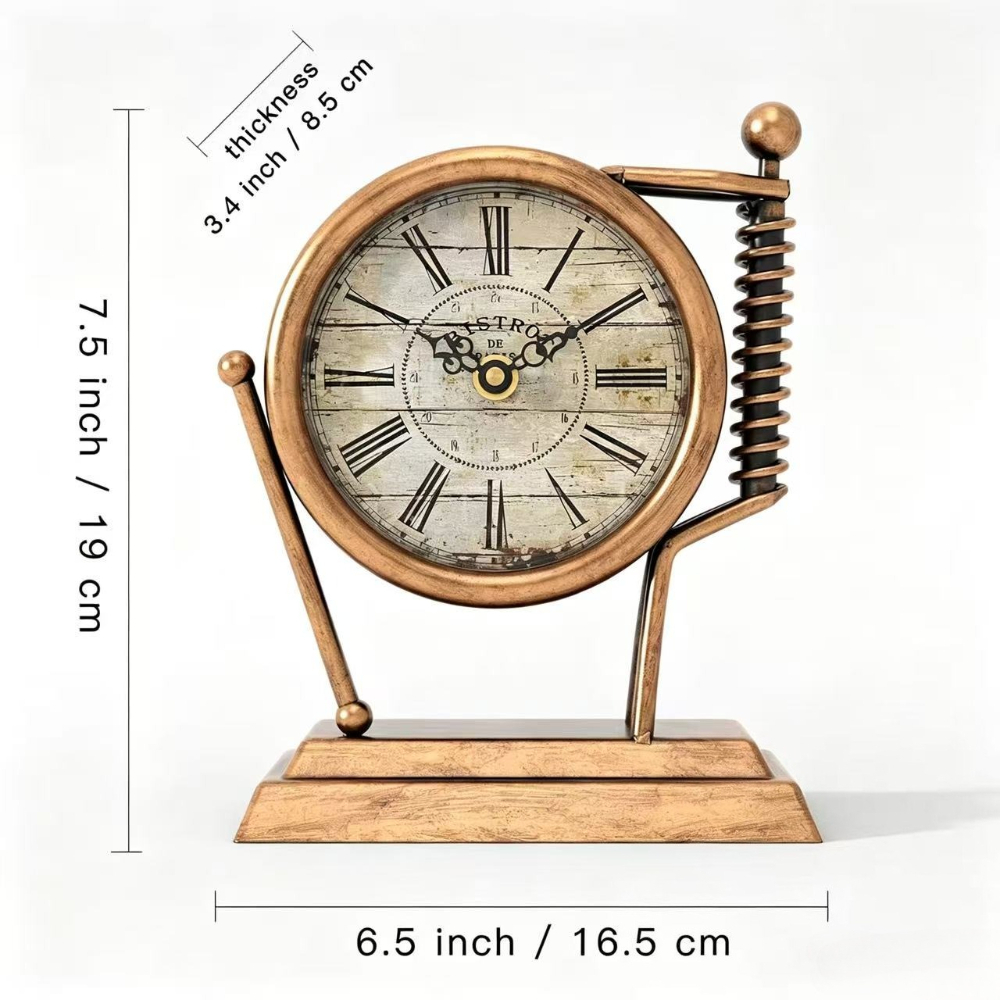 Retro Metal Desk Clock Vintage - مراجعة Home Office Industrial Style وسعره