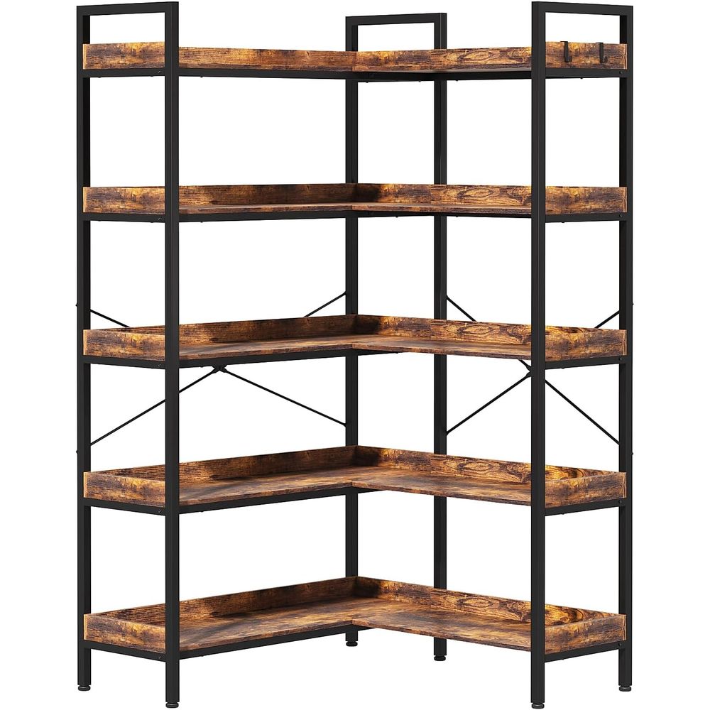 5-Tier L-Shaped Reversible Boo - مراجعة Home Office Industrial Style وسعره