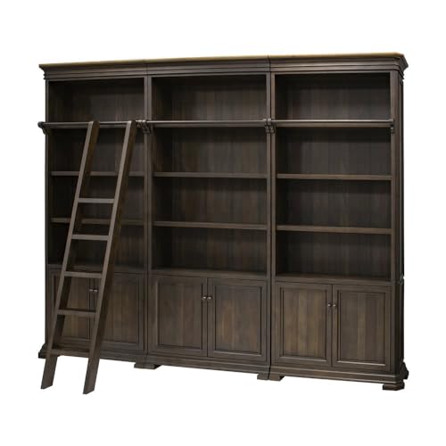 Large Brown Wooden Bookcase Wi - مراجعة Home Office With Library وسعره