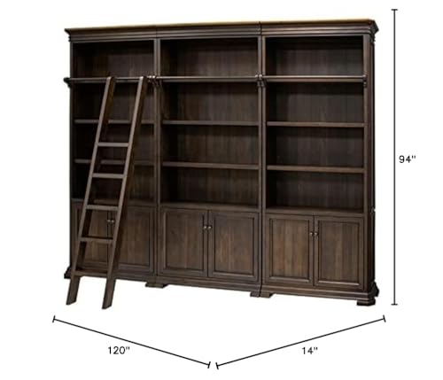 Large Brown Wooden Bookcase Wi - مراجعة Home Office With Library وسعره
